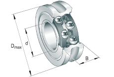 外徑帶修形的滾輪 LFR..-2Z, 定位滾輪，雙列，兩側(cè)間隙密封